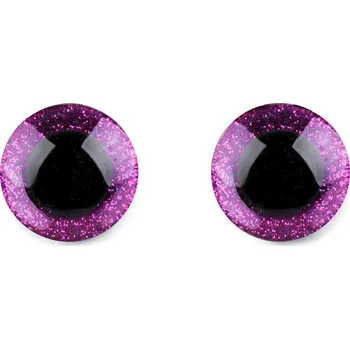 Hračka pro nejmenší Očička 3D glitrová 2,5 cm, fialovorůžová - 2 ks
