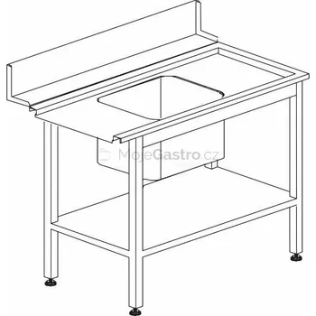 Dílenský stůl KROMO Stůl vstupní s dřezem s policí 1200 x 730 x 850 mm