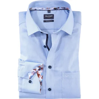 Pánská košile OLYMP Level Five Modern Fit společenská košile s prodlouženým rukávem 1282 11 39 Modrá 44