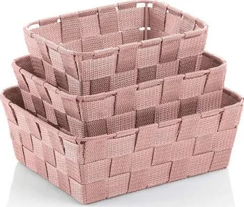 Úložný box KELA Alvaro sada košíků 3 ks stříbrno-růžová
