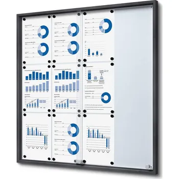 Interiérová vitrína 12x A4 SCSLG12XA4C7016JS antracit posuv.dveře