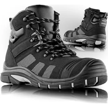 Pracovní obuv VM Footwear Obuv VM MASKAT 5440-S1P na zip, kotník, s&nbsp;kompozitní tužinkou a kevlarovou planžetou, černá 5440-S1P/42 Černá 42