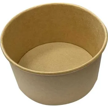 Jednorázové nádobí miska papírová kulatá 1000 ml na salát - kraft (50 ks/balení)