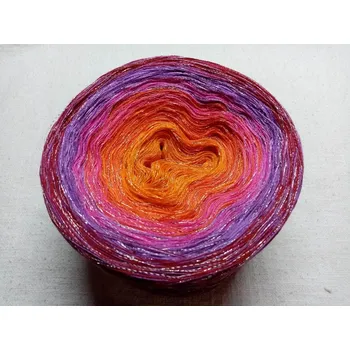 Příze Nový západ slunce nad Pearl Harbor 2-nitka 2000m s lurexem (Duhové klubko s lurexem Nový západ slunce nad Pearl Harbor)