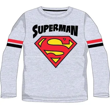 Chlapecké tričko dlouhý rukáv Superman šedé 128