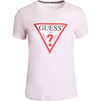 Dámské oblečení GUESS DÁMSKÉ TRIČKO T-SHIRT SS CN ORIGINAL TEE PINK W1YI1BI3Z11 A60W Velikost: XS