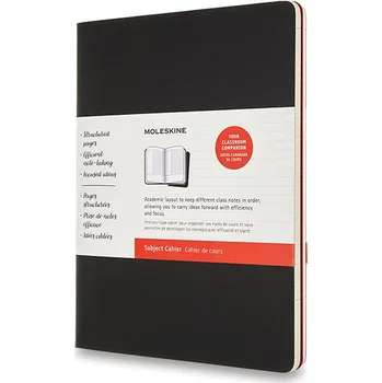 Sešit Sešity MOLESKINE 2ks Subject Cahier tvrdé čisté černé/vínové XL