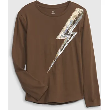 Dívčí tričko GAP Dětské tričko organic blesk - Holky GAP hnědá 2147080