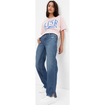 Dámské džíny GAP Teen džíny '90s loose oragnic cotton - Holky GAP modrá | šedá 2143261