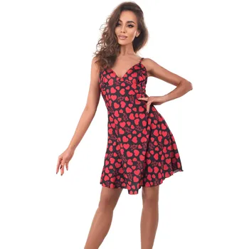 Dámská erotická košilka Romantická košilka Morgan chemise - Anais černá/červená XXL/XXXL