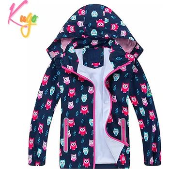 Dívčí bunda Dívčí jarní, podzimní bunda - KUGO B2849, tmavě modrá / sovička Barva: Modrá tmavě, Velikost: 98