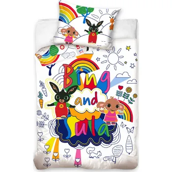 Povlečení Carbotex Zajíček Bing a Sula omalovánka 100 x 135, 40 x 60 cm zipový uzávěr