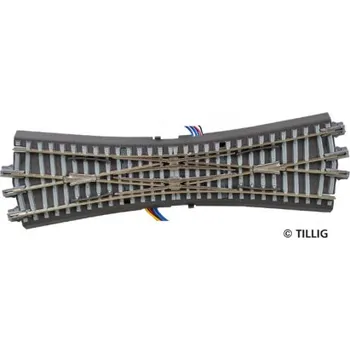 Modelová železnice TT - dvojitá křižovatková výhybka s podložím -angličan- DKW s pohonem