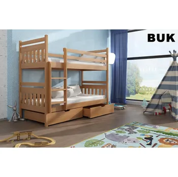 Postel Nabytek-dreveny.cz Patrová postel Adam NEW 80x200 cm masiv Barva postele: Olše