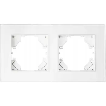 BERGE Dvojitý skleněný rámeček pro zásuvku - bílý 6109