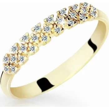 Prsten Zlatý zásnubní prsten DF 2059 se zirkony