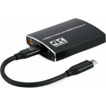 Video kabel Gembird A-CM-HDMIF2-01 USB-C to dual HDMI adapter 4K 60Hz black