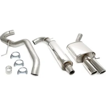 Tlumič výfuku TA Technix sportovní nerezový catback výfuk Škoda Octavia II (1Z, 04-12), liftback i combi, 2x 80 mm rovná nerezová koncovka s pertlem