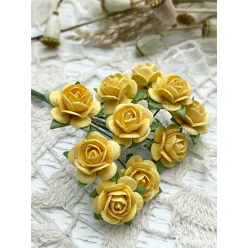 Svatební dekorace Sapaimport Růžičky midi - žlutá Množství: balení po 10 ks