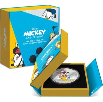 Stříbrná mince 3 Oz Mickey a přátelé Senzační šestka 2023