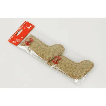 Autronic Vánoční dekorace z juty, tvar ponožky, cena za jedno balení AC797102