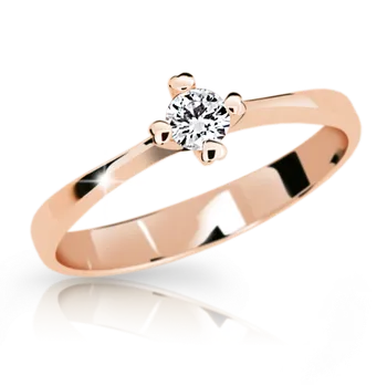 Prsten Zlatý zásnubní prsten DF 2089 se zirkony