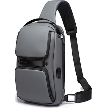 BANGE sportovní batoh přes rameno s USB ASLAN Šedý 12L Bange B7258