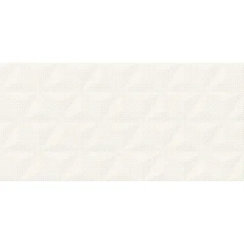 Obklad PS802 white satin geo structure rect - obkládačka rektifikovaná 29x59 bílá W566-008-1