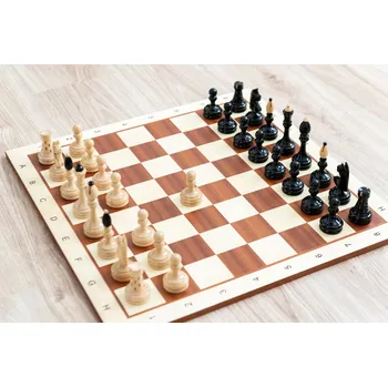Šachy Česká klubovka originál s mahagonovou šachovnicí + doprava zdarma