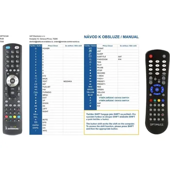 Dálkový ovladač General EDISiON OPTIMUSS UNDERLINE - náhradní dálkový ovladač
