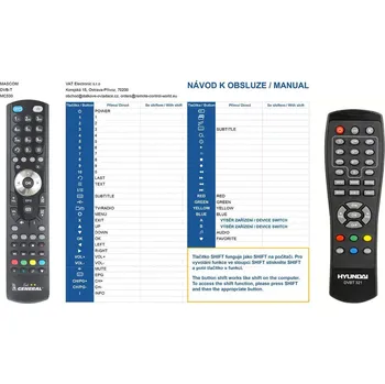Dálkový ovladač General HYUNDAI DVB-T321, DVB-T440 - náhradní dálkový ovladač
