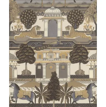 Tapeta Vliesová tapeta béžová, černá - orientální 746228 / Tapety na zeď Indian style (0,53 x 10,05 m) Rasch