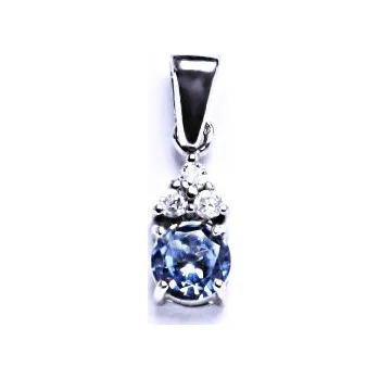 Přívěsek Stříbrný přívěsek zirkon akvamarin - VP126 (Stříbrný přívěsek se zirkony)