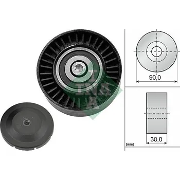 Vratná/vodicí kladka, klínový žebrový řemen INA 532 0514 10