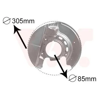 Brzdový kotouč Ochranný plech proti rozstřikování, brzdový kotouč VAN WEZEL 0620371