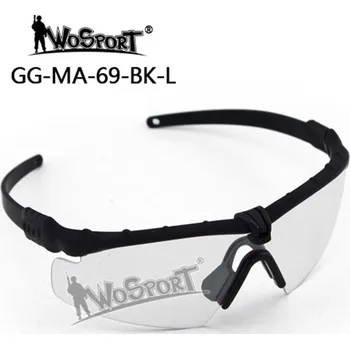Wosport Ochranné střelecké brýle MA-69, černé, čirá skla
