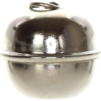 Vánoční dekorace Rolnička kovová stříbrná 25-35 mm