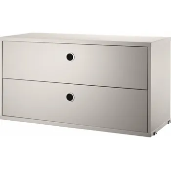 Komoda STRING Komoda Chest with Drawers 78 x 30 cm, Beige