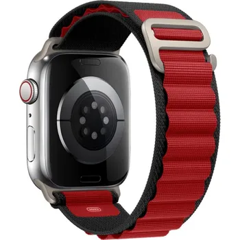 eses Alpský tah pro Apple Watch - Červeno černý, 38mm, 40mm, 41mm