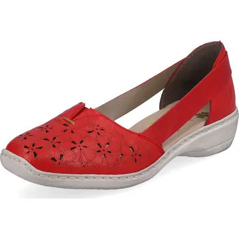 Dámské polobotky DÁMSKÉ POLOBOTKY RIEKER 41356-33 ČERVENÁ Barva: Červená, Velikost: 42