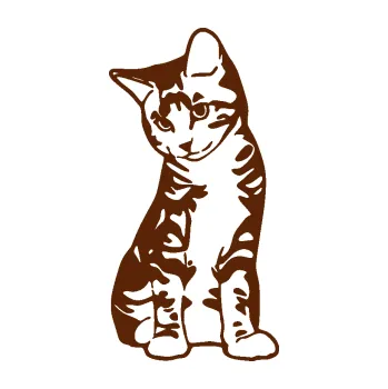 Samolepící dekorace SAMOLEPKA Koťátko 006 levá (15 - hnědá) NA AUTO, NÁLEPKA, FÓLIE, POLEP, TUNING, VLASTNÍ TEXT, TISK, AUTOSAMOLEPKY.cz, POLEPY, OBRÁZEK, LOGO, SAMOLEPKY