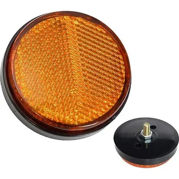 Osvětlení pro motocykl Odrazka kulatá oranžová D=59 mm pro skútry na šroub M6