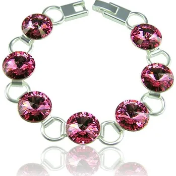 Náramek Swarovski Elements Rivoli 12mm - Rhodiovaný náramek růžový 33111.1 Rose (růžová)