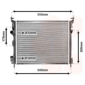 Chladič motoru Chladič, chlazení motoru VAN WEZEL 43002326