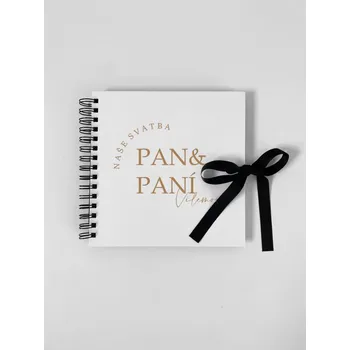 Fotoalbum Fotoalbum naše svatba s příjmením a datem svatby PAN A PANÍ - BÍLÝ Varianta: S vlastním textem