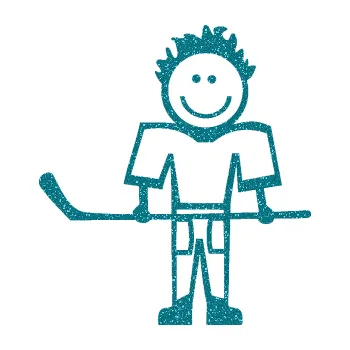 samolepka Cartoon family kluk 002 levá hokejista (92 - Ultra Metalic tyrkysová) SAMOLEPKA NA AUTO, NÁLEPKA, FÓLIE, POLEP, TUNING, VLASTNÍ TEXT, TISK, AUTOSAMOLEPKY.cz, POLEPY, OBRÁZEK, LOGO, 3D STICKERS