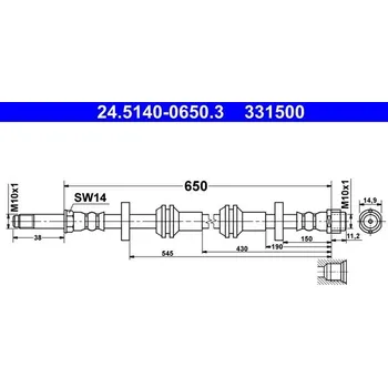 Brzdová hadice Brzdová hadice ATE 24.5140-0650.3