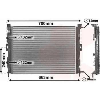 Chladič motoru Chladič, chlazení motoru VAN WEZEL 43002306