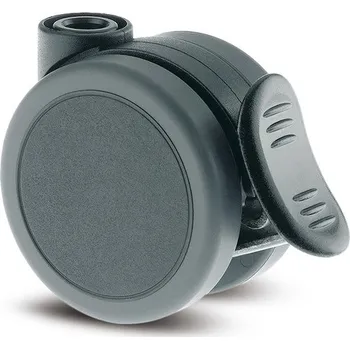 Pojezdové kolečko Stylea TENTE Kolečko nábytkové 65mm, s brzdou, otvor pro čep, 5925UJI065L51-10 DOM23 RAL9011/7042