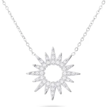 Řetízek biju Řetízek z chirurgické oceli s přívěskem, slunce ozdobené zirkony 3001695
